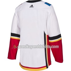 Calgary Flames Blank Adidas Wit Authentic Shirt - Mannen